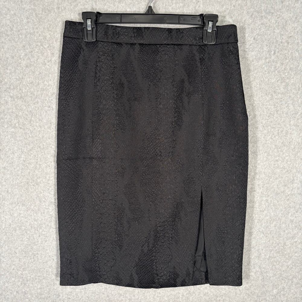 Altuzarra Skirt 10 Black Snakeskin Pencil Knee Zipper Slit Withy Moto Goth Sexy